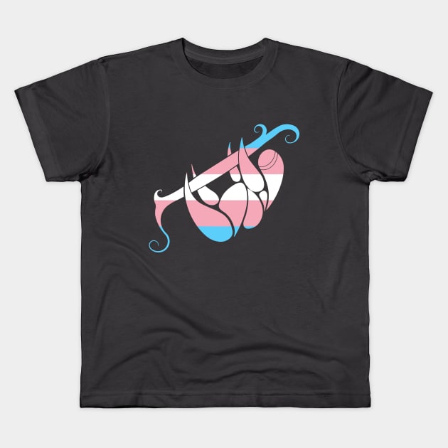 Transgender Flag Sloth Kids T-Shirt by Jaq of All